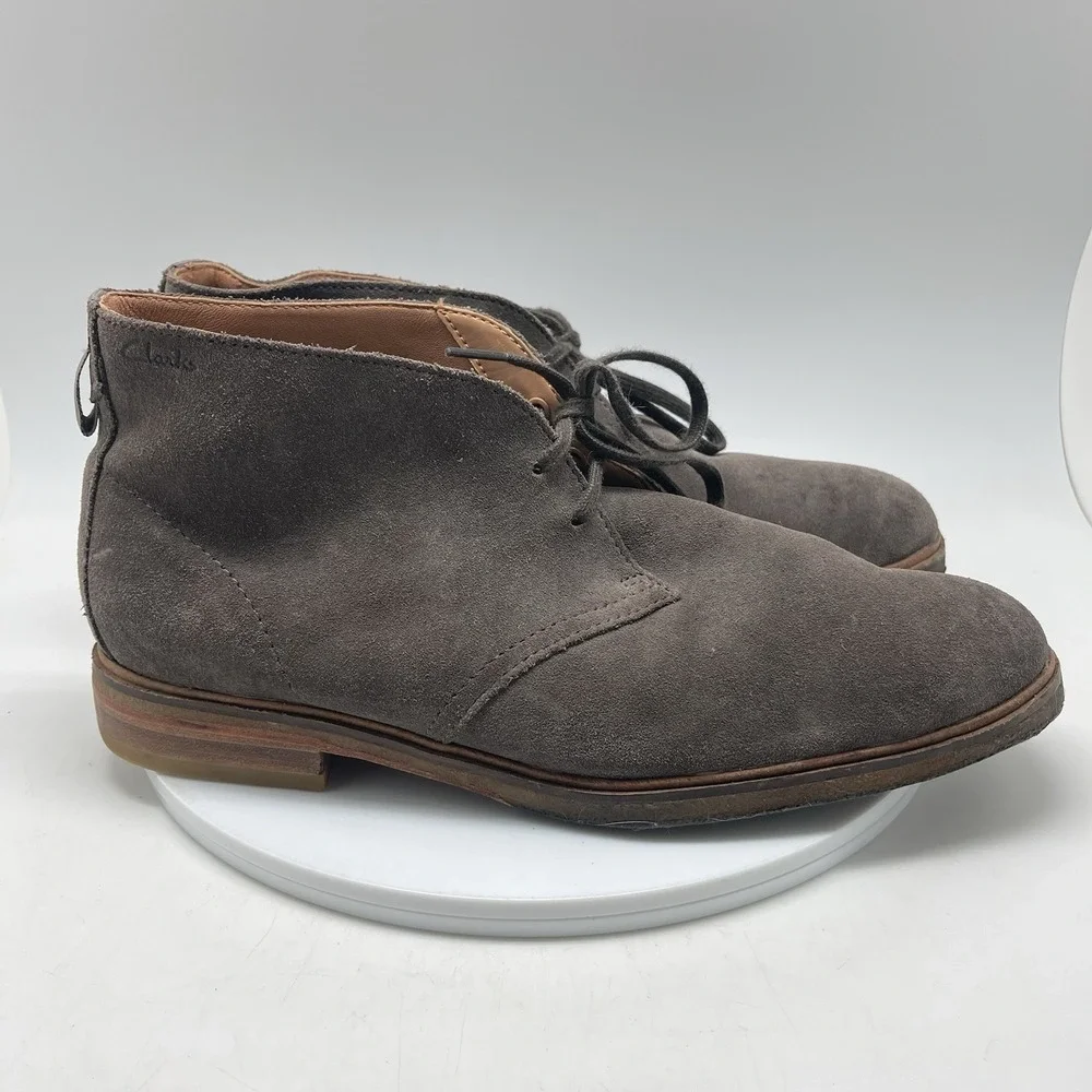 Clarks‎ Clarkdale Boots Mens 11 M Brown Casual Chukka Preppy Ankle Shoes 21621